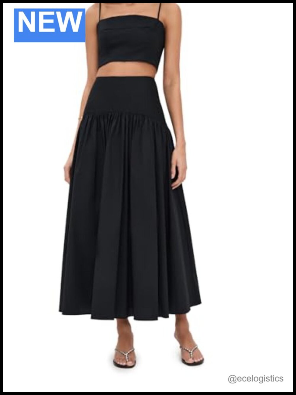 STAUD Procida Cotton Poplin Maxi Skirt Hook-and-Eye Zip